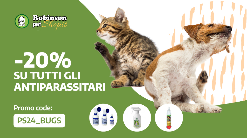 Robinson Pet Shop - Sconto del 20% antiparassitari per cani e gatti